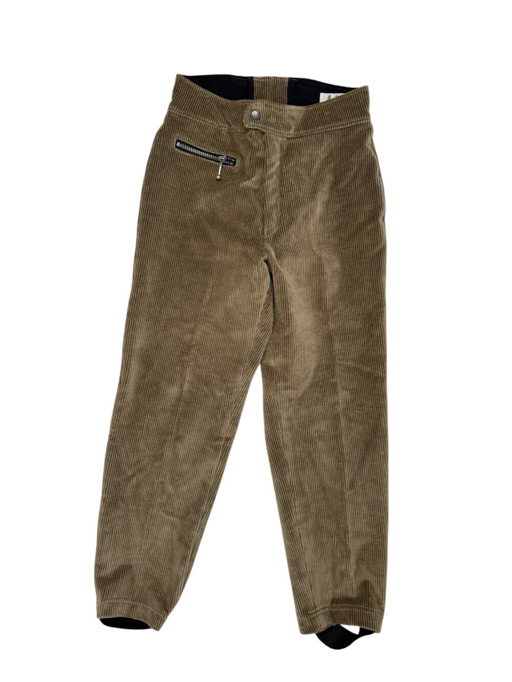 NILS Vintage Corduroy Stirrup Ski Pants in Tan Size 6 Made in USA 70s 80s